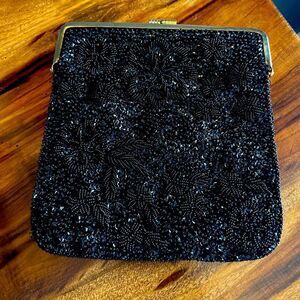Black beaded clutch.  